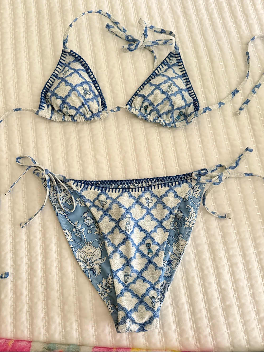 Roller Rabbit/Target Collab - Reversible Blue String Bikini Never Worn